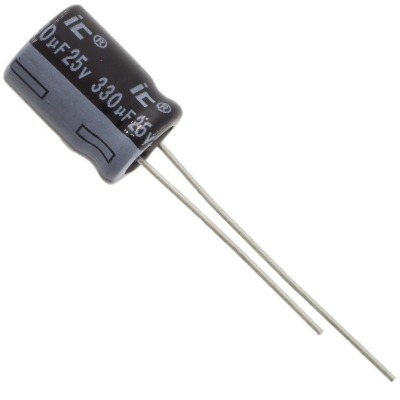 5 x Aluminum Electrolytic Capacitor 330uF 25V 20% 8x11.5mm Radial Illinois